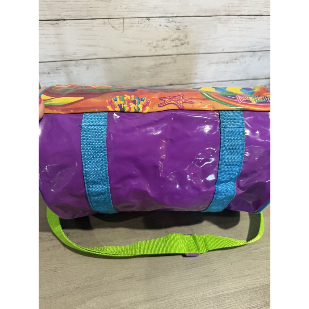 Vintage 1990s Lisa Frank Tropical Kissing Fish vinyl duffle bag RARE Rainbow - Picture 3 of 9